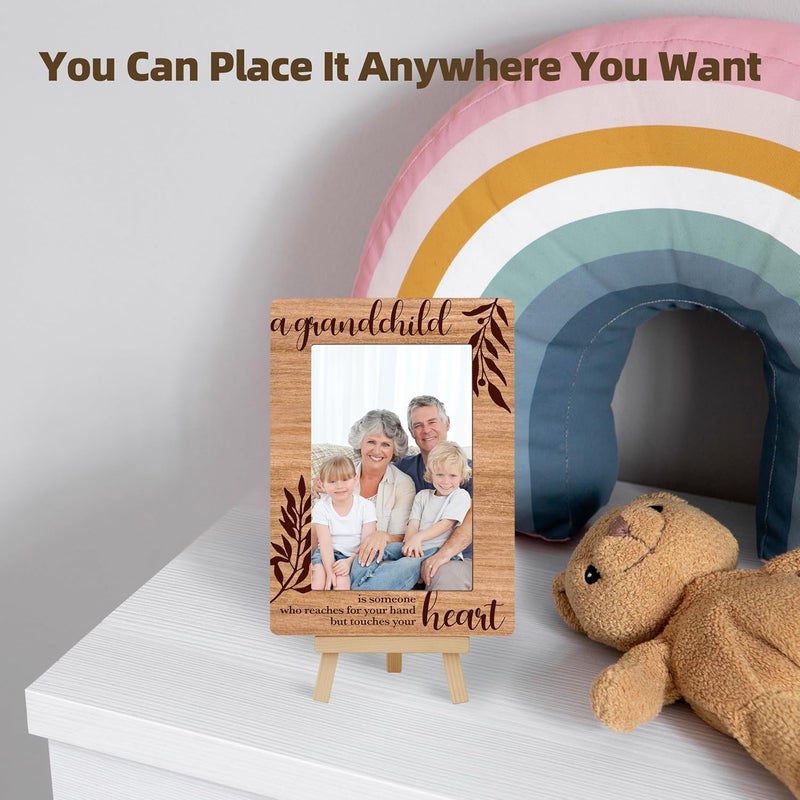 OXRUN Grandparents Picture Frame, Grandchild Wooden Photo Frame with Easel, Display Photo Insert, 4x6 Picture Frame for Tabletop Display - A11 - Image 4